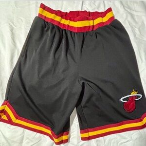 Men's Black Athletic Shorts with Red and Yellow Accents